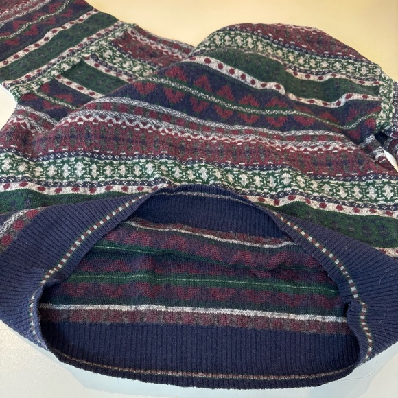 Vintage Ottimo Men's Size Large Maroon Navy/Purple Wool Blend Crewneck Sweater - Picture 11 of 13